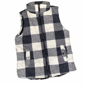 Thread & Supply Gray & Black plaid vest size S.